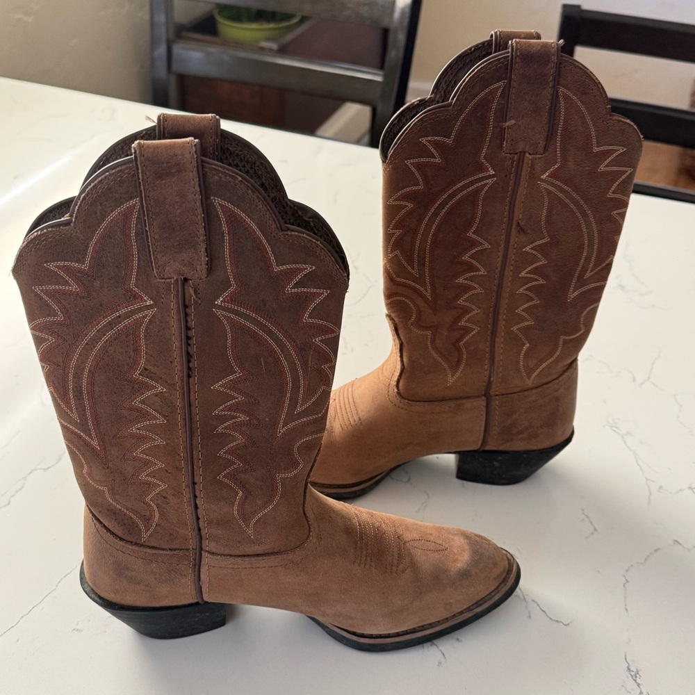 Tony Lama Brown Western Cowboy Boots